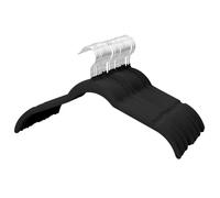 Stormix Confezione da 50 Grucce in Velluto, 41,9 x 22,6 cm, Antiscivolo, con Tacche Sulle Spalle per Donna, Nere