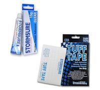 Stormsure Adesivo flessibile per riparazione + nastro adesivo TUFF extra forte (15 g trasparente + nastro adesivo da 2 m x 7,5 cm)