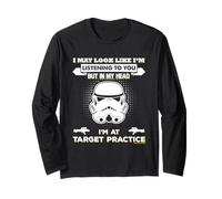 Stormtrooper in My Head I'm at Target Practise Slogan Maglia a Manica