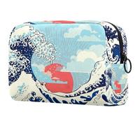 Stormy Ocean - Trousse per cosmetici da donna, con motivo oceano e onde grandi, per articoli da toeletta da viaggio, con cerniera, Multi, 18.5x7.5x13cm/7.3x3x5.1in, Beauty case