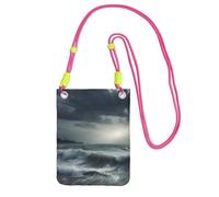 Stormy Sea Borsa a tracolla per telefono da donna e uomo, impermeabile, mini borsa a tracolla per cellulare, piccola borsa a tracolla con tracolla regolabile, da viaggio, per cellulare, custodia da