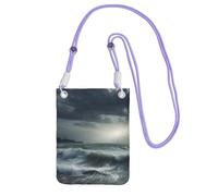 Stormy Sea Borsa a tracolla per telefono per donne e uomini, impermeabile, mini borsa a tracolla per cellulare, piccola borsa a tracolla con tracolla regolabile, da viaggio, per telefono cellulare