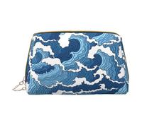 Stormy Sea - Trousse in pelle con cerniera, portatile, per rossetti, articoli da toeletta, bianco, Taglia unica