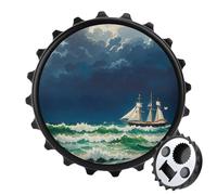 Stormy Waves - Apribottiglie magnetico a forma di barca a vela vintage, strumento da cucina salvaspazio, divertente apribottiglie e magnete per frigorifero, per campeggio, viaggi, campeggio, colore