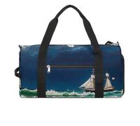Stormy Waves, borsa da palestra vintage con barca a vela per uomo e donna, impermeabile, grande borsone per allenamento da viaggio