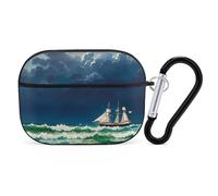 Stormy Waves - Custodia protettiva per AirPods Pro di seconda generazione, stile vintage, con anello portachiavi, custodia protettiva rigida per AirPods Pro di seconda generazione, facile da aprire