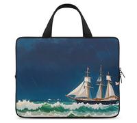 Stormy Waves - Custodia protettiva per computer portatile da 10 pollici, motivo barca a vela vintage, custodia protettiva per computer portatile o tablet