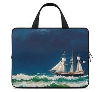 Stormy Waves - Custodia protettiva per computer portatile da 12 pollici, motivo barca a vela vintage, custodia protettiva per computer portatile o tablet