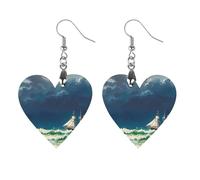 Stormy Waves - Orecchini vintage in legno a forma di barca a vela, da donna, eleganti gioielli in legno vintage, orecchini leggeri per matrimoni, feste, regalo di tutti i giorni, Love, Legno, Legno