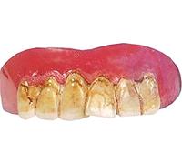 Storto giallo Austin Powers nerd denti con rivestimento accessorio costume dentatura sbagliata