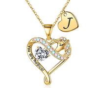 STORUP Collana con ciondolo a forma di unicorno, placcata in oro 14 carati, con zirconia cubica colorata, con ciondolo a forma di unicorno, per ragazze e donne, Placcato oro, Zirconia cubica