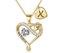 STORUP Collana con ciondolo a forma di unicorno, placcata in oro 14 carati, con zirconia cubica colorata, con ciondolo a forma di unicorno, per ragazze e donne, Placcato oro, Zirconia cubica