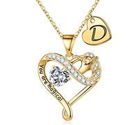 STORUP Collana con ciondolo a forma di unicorno, placcata in oro 14 carati, con zirconia cubica colorata, con ciondolo a forma di unicorno, per ragazze e donne, Placcato oro, Zirconia cubica