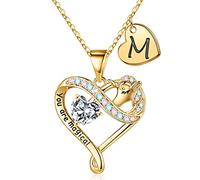 STORUP Collana con ciondolo a forma di unicorno, placcata in oro 14 carati, con zirconia cubica colorata, con ciondolo a forma di unicorno, per ragazze e donne, placcata oro, cubico