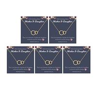 STORUP Collana per madri e figlia, set di collane per mamma e figlia, regalo di compleanno per 2/3/4/5, collane a cerchi per mamma da figlie, regalo unico per le donne, Argento sterling