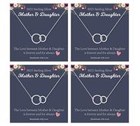 STORUP Collana per madri e figlia, set di collane per mamma e figlia, regalo di compleanno per 2/3/4/5, collane a cerchi per mamma da figlie, regalo unico per le donne, Argento sterling