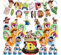 Story Decorazioni Compleanno,Feste di Toy per Feste a Tema Compleanno, Incluso striscione, spirali appese, coppa per torta, kit per feste con palloncini per bambini