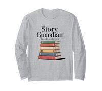 Story Guardian School Bibliotecario Libro Stack Maglia a Manica