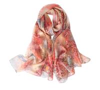 STORY OF SHANGHAI Sciarpa di 100% Seta da Donna Foulard Chiffon con Fantasie