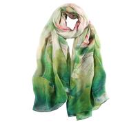 STORY OF SHANGHAI Sciarpa di 100% Seta da Donna Foulard Chiffon con Fantasie