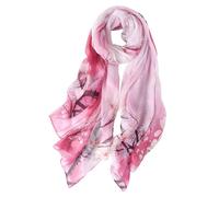 STORY OF SHANGHAI Sciarpa di 100% Seta da Donna Foulard Chiffon con Fantasie