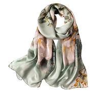 STORY OF SHANGHAI Sciarpa in seta da donna 100% seta, 40+ Sciarpa da donna lussuosa e colorata, calda e morbida, leggera, può essere indossata come stole, regalo, decorazione di tendenza - 53 * 172 cm