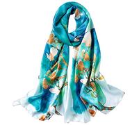 STORY OF SHANGHAI Sciarpa in seta da donna 100% seta, 40+ Sciarpa da donna lussuosa e colorata, calda e morbida, leggera, può essere indossata come stole, regalo, decorazione di tendenza - 53 * 172 cm