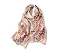 STORY OF SHANGHAI Sciarpa in seta da donna 100% seta, sciarpa di seta di lusso, sciarpa di seta naturale per donne, stola come regalo, calda, leggera e morbida, 53 x 170 cm, Taglia unica