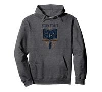 Story Teller Magical Book Quill Letterary Felpa con Cappuccio, Unisex per Adulti, Grigio Scuro, XXL