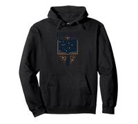 Story Teller Magical Book Quill Letterary Felpa con Cappuccio, Unisex per Adulti, Nero, M