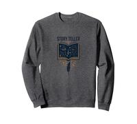 Story Teller Magical Book Quill Letterary Felpa, Unisex per Adulti, Grigio Scuro, XXL