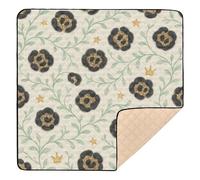 Storybook - Tappetino da gioco per bambini, in morbida schiuma, con glitter e leopardo, per interni ed esterni, atossico, per la pancia e per gattonare, 127 x 127 cm