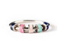 STORYJEWELLERY Anelli Fidget da donna, anello ansia per ragazze, anello spinner da donna, argento smaltato, anelli fidget per ansia per donne, regali per donne, 12, Smalto, Nessuna pietra preziosa
