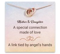 STORYJEWELLERY Regali di compleanno per donne, collane a doppio cerchio in oro rosa, regali di compleanno per sorella, amica, collega, 60°, 70°, 80°, 50° compleanno, Placcato in argento sterling S925