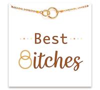 STORYJEWELLERY Regalo di amicizia per donna, regalo di compleanno per donna, braccialetto ondulato per amici, regalo per donne, regalo di Natale per amiche, taille unique, Ottone placcato oro 18