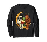 Storytime cosmico - Astronauta Alien Bigfoot Moon Scene Maglia a Manica