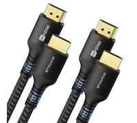 Stouchi HDMI 2.1 Cavo 8K 3 m, Ultra HD 48Gbit/s Alta Velocità 8K60hz 4K120hz 144Hz 165Hz RTX, DSC eARC Dynamic HDR10 4: 4: 4 HDCP 2.2&2.3 Dolby, Compatibile con TV/PS5/Xbox Nero, 2 Confezioni