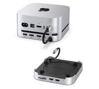 Stouchi Mac Mini M4 Dock Stand con 8TB NVMe SATA SSD Enclosure, 2* USB A 10Gbps, 4K@60Hz HDMI, SD/TF Slot, 2* USB A Data Port, Audio 3.5mm, Pulsante di accensione facile e Wi-Fi stabile per Mac mini