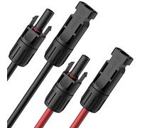 Stouchi - Prolunga per cavo solare, 2 m, 6 mm2, con spina solare, presa e spina, pannello solare, IP67, spina impermeabile, tensione nominale 1500 V (rosso + nero)