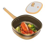 Stove frittura non -stick - lega titane | Padella profonda con, rivestimento antiaderente, forno a batteria da cucina elettrica, griglia, campeggio a induzione