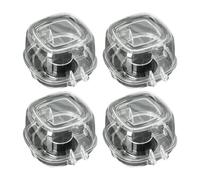 Stove Knob Safety Covers, Kitchen Lock Protection, 3.74x1.97 Inch Hinged-Cover Feature, Heavy-Duty PC Heat-Resistant Safety Guard, Transparent Finish with Seamless Style, Security Tool for Kitchen