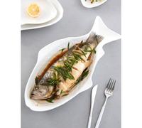 Stoviglie in ceramica Piatto creativo Piatto a forma di pesce Snack Stoccaggio