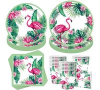 Stoviglie per Feste,50 Pezzi Stoviglie per Feste di Compleanno per Bambini,Include Piatti di Carta Bicchieri Tovaglioli,per Compleanni,Matrimoni,Baby Shower,Anniversari,10 Ospiti