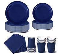 Stoviglie per Feste 96 Pezzi Blu Scuro Festa della Addobbi Ragazza di Compleanno