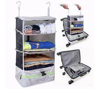 Stow-N-Go - Piccolo organizer da viaggio e contenitore a cubo, salvaspazio, con ripiani e vano portaoggetti per lavanderia, per risparmiare spazio nelle valigie e ridurre le rughe