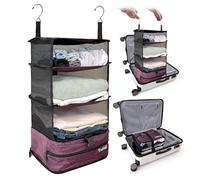 Stow-N-Go - Piccolo organizer da viaggio e contenitore a cubo, salvaspazio, con ripiani e vano portaoggetti per lavanderia, per risparmiare spazio nelle valigie e ridurre le rughe