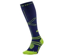 STOX Energy Socks Calze da corsa da uomo, a compressione, calze a compressione, calze sportive, calze a compressione, blu scuro/giallo, L