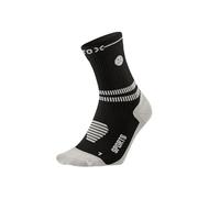 STOX Energy Socks, Calzini sportivi da donna, classe di compressione 23-32 mmHg, plantare imbottito, calze a compressione, calze sportive a compressione, calze a compressione, nero / grigio chiaro, M