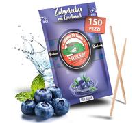 Stoxser 150 stuzzicadenti con gusto mirtillo, la rivoluzione del gusto, stuzzicadenti, senza gomma, supporto per dentifricio, rimozione tartaro, filo interdentale senza zucchero