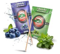 Stoxser 300 stuzzicadenti con gusto, confezione da 2 mirtilli e menta/mentolo, rivoluzione del gusto stuzzicadenti, gusto senza gomma, supporto per dentifricio, rimozione del tartaro, filo